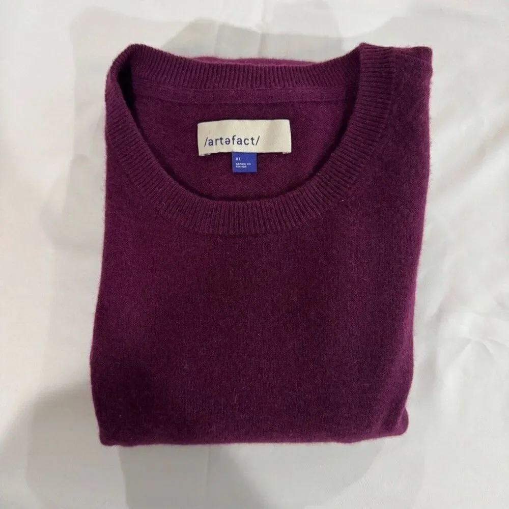 Artefact 100% Cashmere Crew Neck Sweater Burgundy Men’s XL